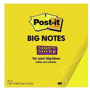 Post-it Super Sticky Big Notes 27.9 x 27.9 cm Yellow BN11 Bright Yellow for Indoor/Outdoor Use