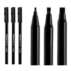Calligraphy Pen Assorted Sizes Black Pack of 3