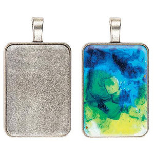 Pendant Cabochon Setting 33 x 23mm Silver Pack of 30