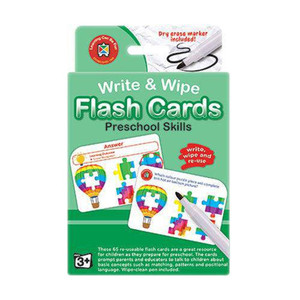 Write and Wipe Flash Cards Preschool Skills with Marker
