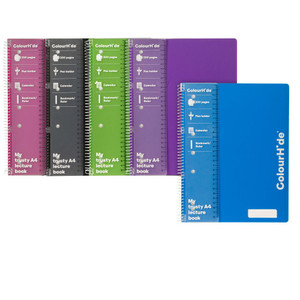COLOURHIDE LECTURE BOOK A4 200PG ASSORTED COLOURS (Each)