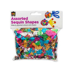 Sequins Assorted Shapes 150gm