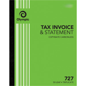 Olympic Carbonless Triplicate Invoice Statement No.727 250 x 200mm 50 Leaf (142805)