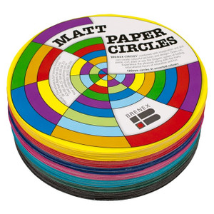 Brenex Matte Circles 180mm Diameter Single Sided Assorted, Pack of 500 Sheets (80146)