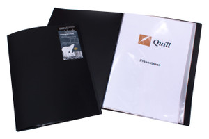 Quill Premium Fixed Display Book PP A4 20 Pockets - Black (28030)
