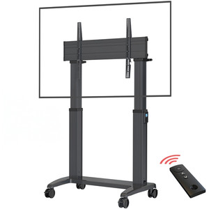 North Bayou Heavy Duty Electric Height Adjustable TV Trolley/ Cart 60" - 100" 136Kg