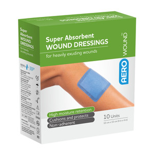 AEROWOUND Super Absorbent Wound Dressing 10 x 10cm, Each