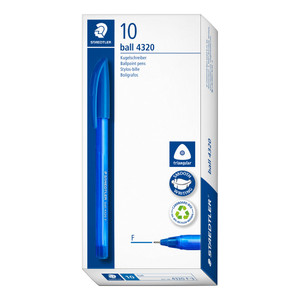 Staedtler Stick 4320 Triangular Ballpoint Pen Fine - Blue, Each