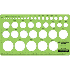 Staedtler 977 Metric Template - Circles, Each
