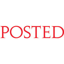 Shiny Pre-Inked Stamp - "POSTED" Solid Text - Red