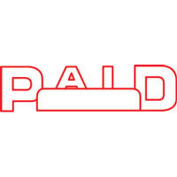 Shiny Pre-Inked Stamp - "PAID" + Date Space - Red