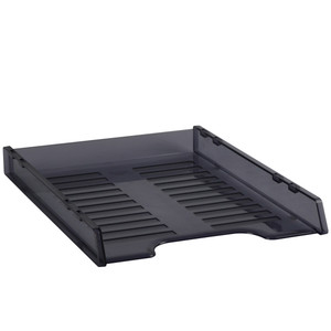 ITALPLAST A4 Slimline "Multi Fit" Document Tray - Tinted Grey, Each
