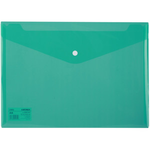 Deli Document Wallet Plastic A4 Button Closure Green, Pack of 12