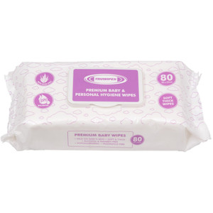 Premium Baby & Personal Hygiene Wipes 20cm x 22cm Pack of 80