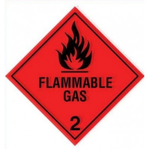 CLASS 2.1 Flammable Gas Labels, 50 x 50mm, Roll of 500 Labels