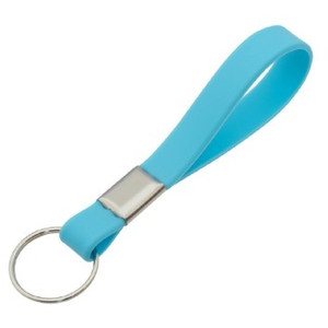 Silicon Looped Key Rings - Blue, Each