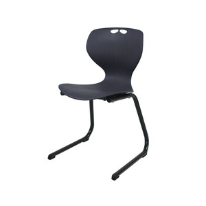 Roswell Chair 350H Plastic Charcoal & Steel Reverse Cantilever Frame Black