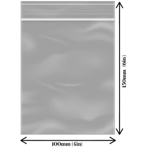 Gusspak Poly Magic Seal Resealable Bags (4" x 6") 100mm x 150mm 40um Pack Of 100