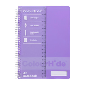 Colourhide Notebook A5 200Pg Lavender, Each