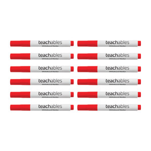 Teachables Whiteboard Marker Bullet - Red, Each