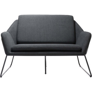 Cardinal Two Seater Arm Chair Charcoal Fabric, Each