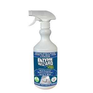 Enzyme Wizard Multi-Purpose Bathroom/Kitchen Spray and Wipe - Empty Bottle - 750ml, Each