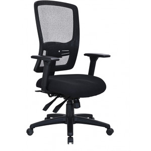 Ergona Medium Back Mesh Task Chair - Black with Arms, Each