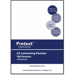 Protext A3 80 Micron Laminating Pouches, Box of 100