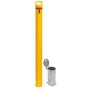 Bollard Removable KeyLock 90mm In Ground Yellow
