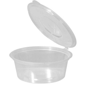 Container Round Dipping Sauce PP Microwavable Clear 70ml-with Hinged Lid CTN1000