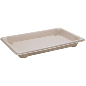 Sugarcane/ Bagasse Sushi Trays Natural Large 185 x 128 x 21mm, Pack of 50