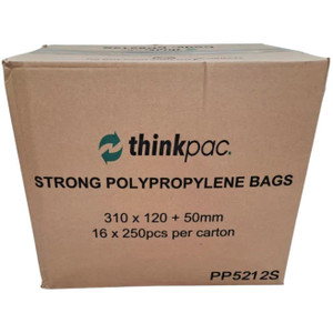 Clear Strong Polypropylene Bags 310 x 120 + 50mm, Pack of 250pcs