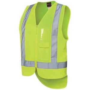 Hi Vis Yellow Safety Vest Drop Tail Pattern Large