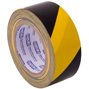 STYLUS 210 HAZARD CLOTH TAPE 48MM X 25M YELLOW/BLACK RUBBER BASED ADHESIVE