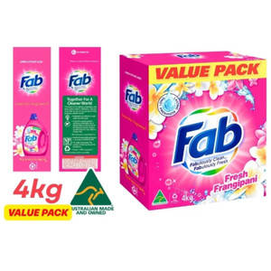 Fab Fresh Frangipani Laundry Detergent Washing Powder 4Kg, Each