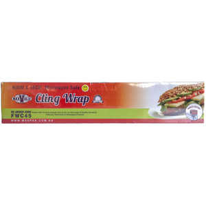 Food Cling Wrap with Clip on Dispenser 45cm x 600m Roll