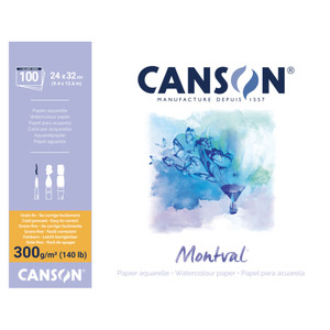 Canson Montval 300gsm Pad Cold Pressed 24x32cm 100 Sheets, Each