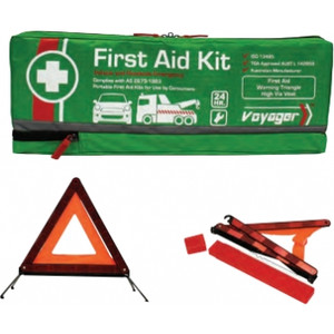 VOYAGER ROADSIDE FIRST AID KIT Includes warning triangle and safety vest