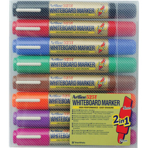 ARTLINE 525T WHITEBOARD MARKER Dual Nib Bullet Chisel 8 Asstd