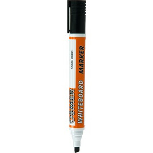 OSMER CHISEL WHITEBOARD MARKER - BLACK Pk12