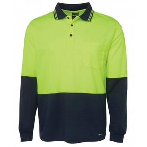 HI VIS LONG SLEEVE TRADITIONAL POLO Day Only, Extra Large