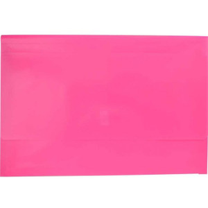 Osmer Plastic Document Wallet with Velcro Seal Foolscap, Hot Pink