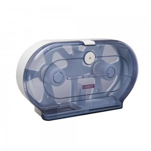 CAPRICE JUMBO TWIN TOILET ROLL DISPENSER Large, Plastic