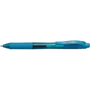Pentel BL107 Energel X Liquid Gel Pen Retractable Fine 0.7mm Sky Blue, Box of 12
