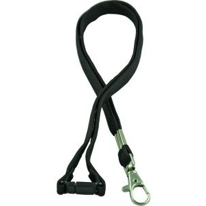 WOVEN LANYARD With Safety release and D clip - Black Pk20