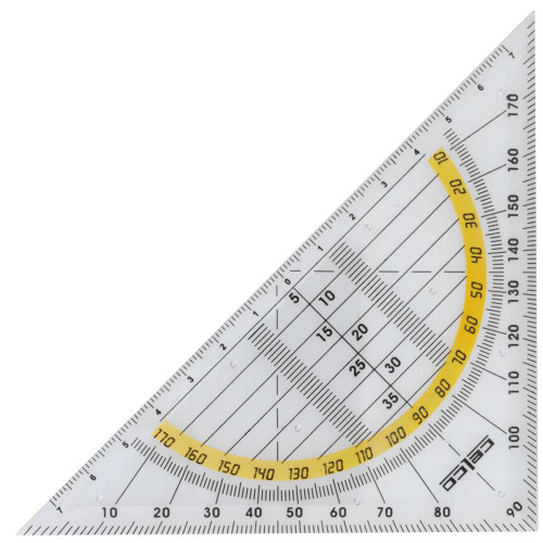CELCO GEOLINER 14CM  2 IN 1 SET SQUARE & PROTRACTOR