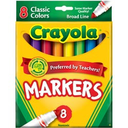 CRAYOLA BROADLINE MARKERS 8 Asst Classic Colors **While Stock Last**