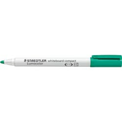 Staedtler 341 Lumocolor Whiteboard Compact Marker 1.0 - 2.0mm Bullet Point - Green, Box of 10