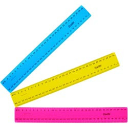 Bantex Plastic Ruler 30cm - Assorted Fluoro (8524-00)