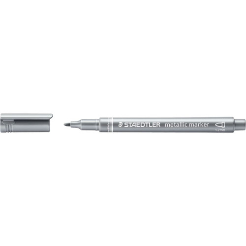 Staedtler 8323 Metallic Marker - Silver, Box of 10